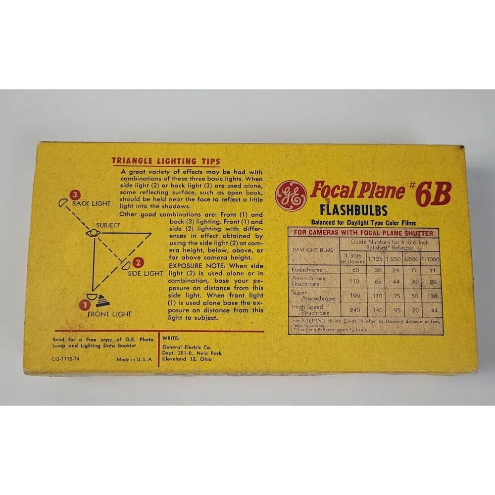 General Electric Focal Plane #6B Flashbulbs 12 Qty (L5)